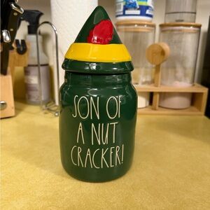 Rae Dunn Green and Yellow Holiday Jar